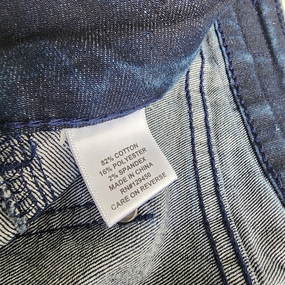 Elle Dark Wash Straight Leg Stretch Denim Blue Jeans Size 10 Regular 31x28 - Picture 3 of 10